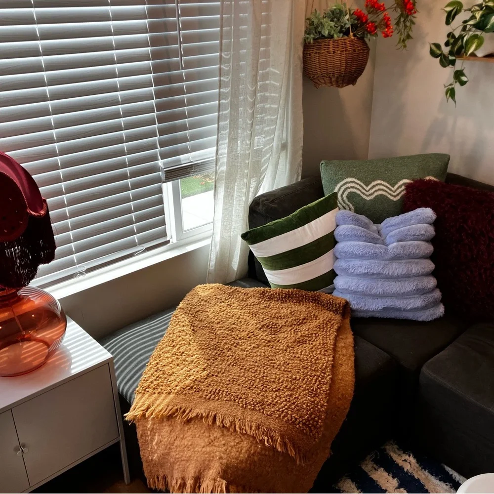 Anthropologie rust orange  Textured Throw Blanket
